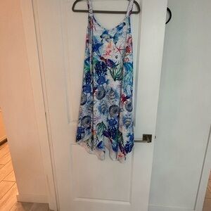 Ocean Print Summer Slip Dress - Blue Multi One Size Fits all